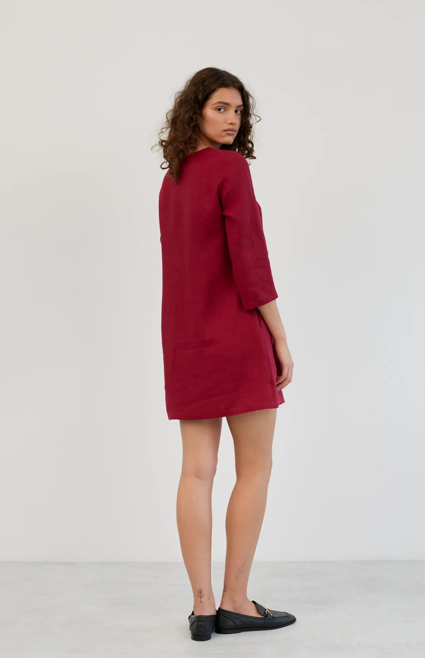 Rosie Red Dress | Cotton Linen Blend