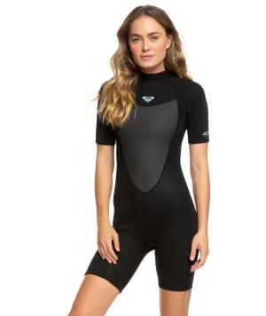 Roxy 2/2 Prologue Women Back Zip SS Springsuit - Black
