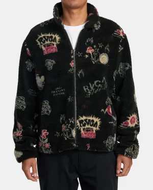 RVCA Mens Groove Zip-Up Sherpa Jacket