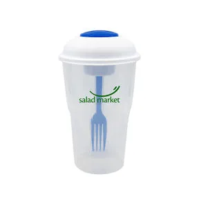 Salad Shaker Container with Fork and Dressing Container