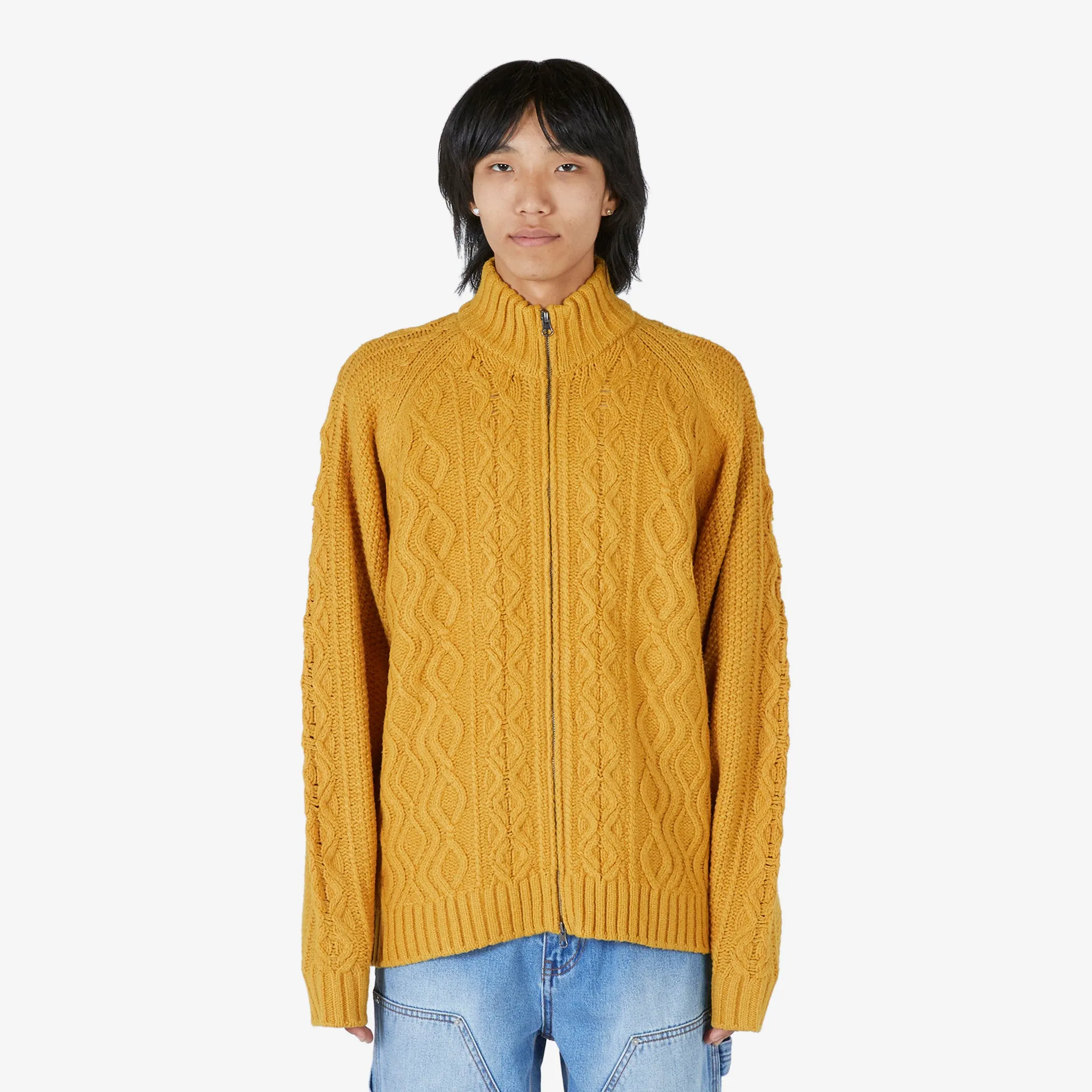 Santiago Fisherman Cardigan Mustard