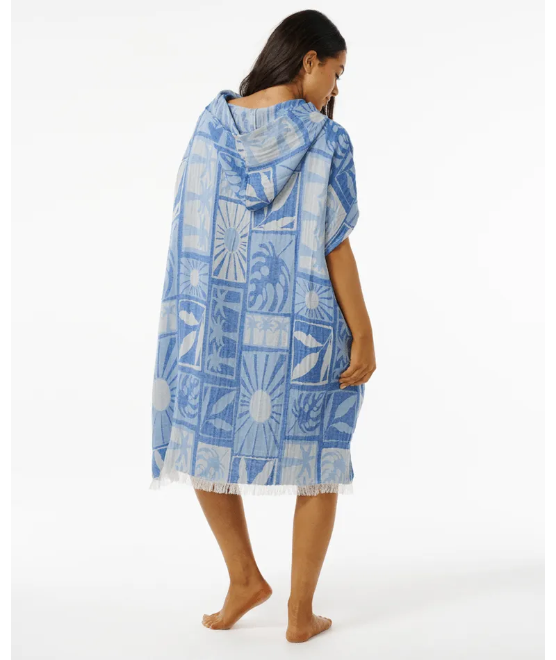 SANTORINI SUN HOODED TOWEL - BLUE