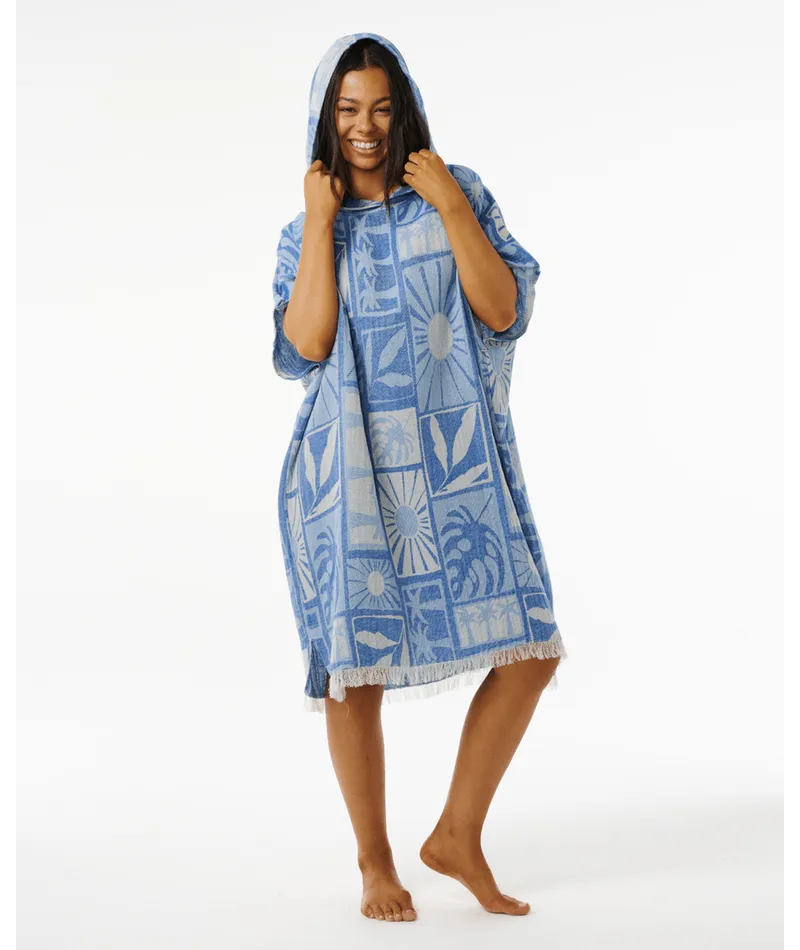SANTORINI SUN HOODED TOWEL - BLUE