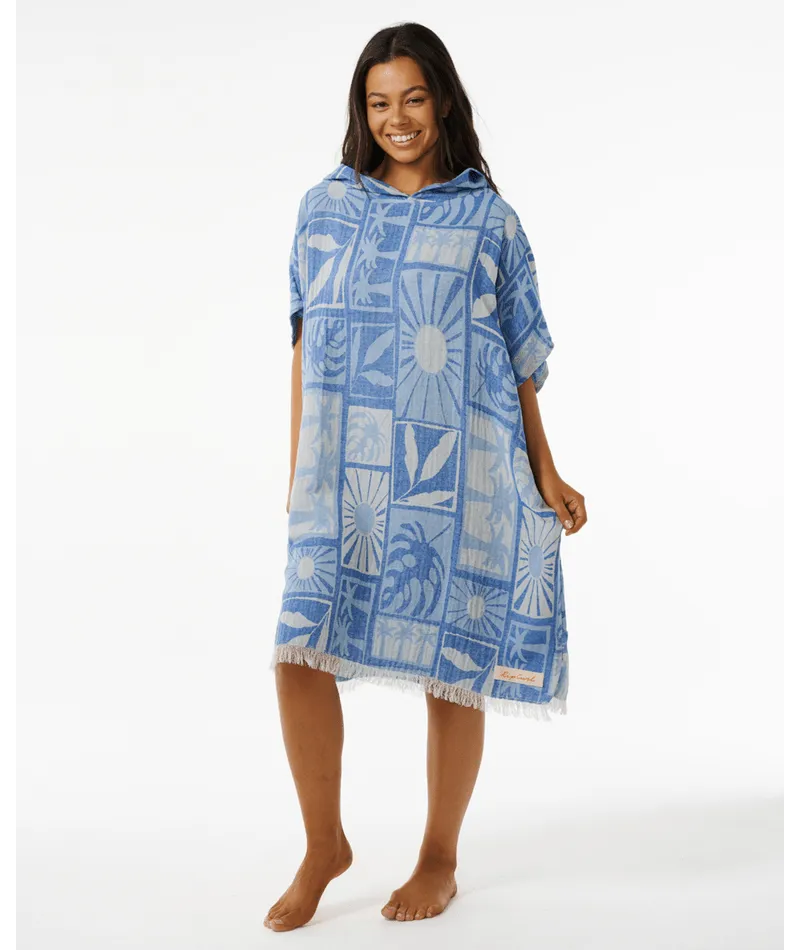 SANTORINI SUN HOODED TOWEL - BLUE