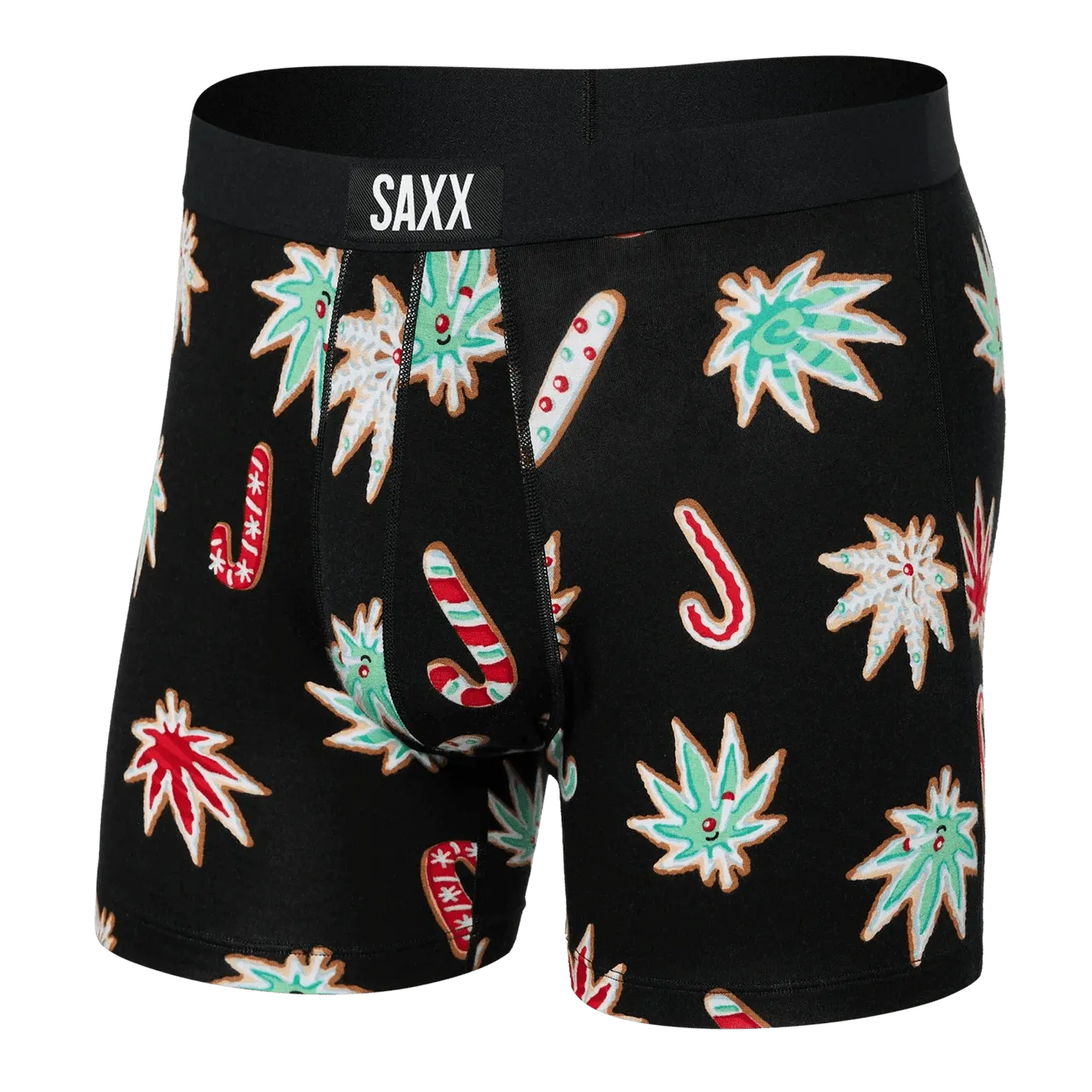 Saxx Vibe Boxers - Bong Appetit - Black