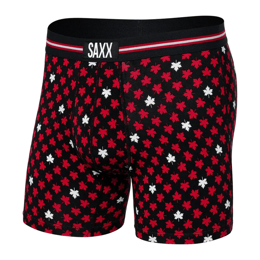 Saxx Vibe Boxers - Maple Leaf - Black