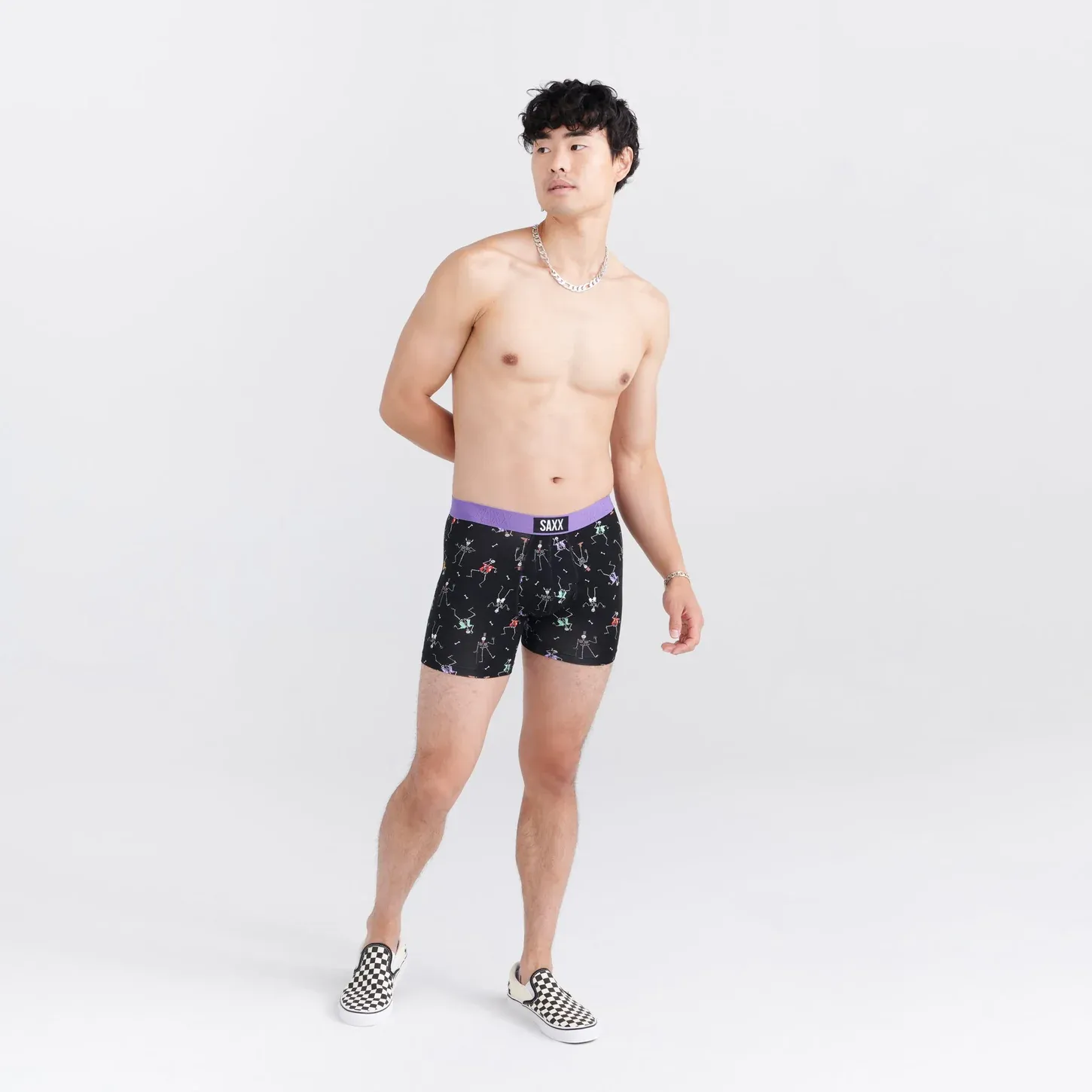 Saxx Vibe Underwear - Dancing Skellies- Black