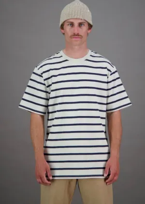 Sea Stripe Tee Off White/ Navy Stripe
