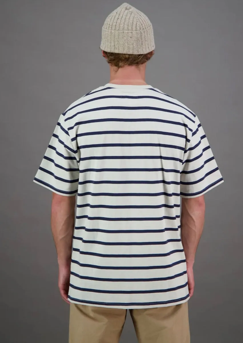 Sea Stripe Tee Off White/ Navy Stripe
