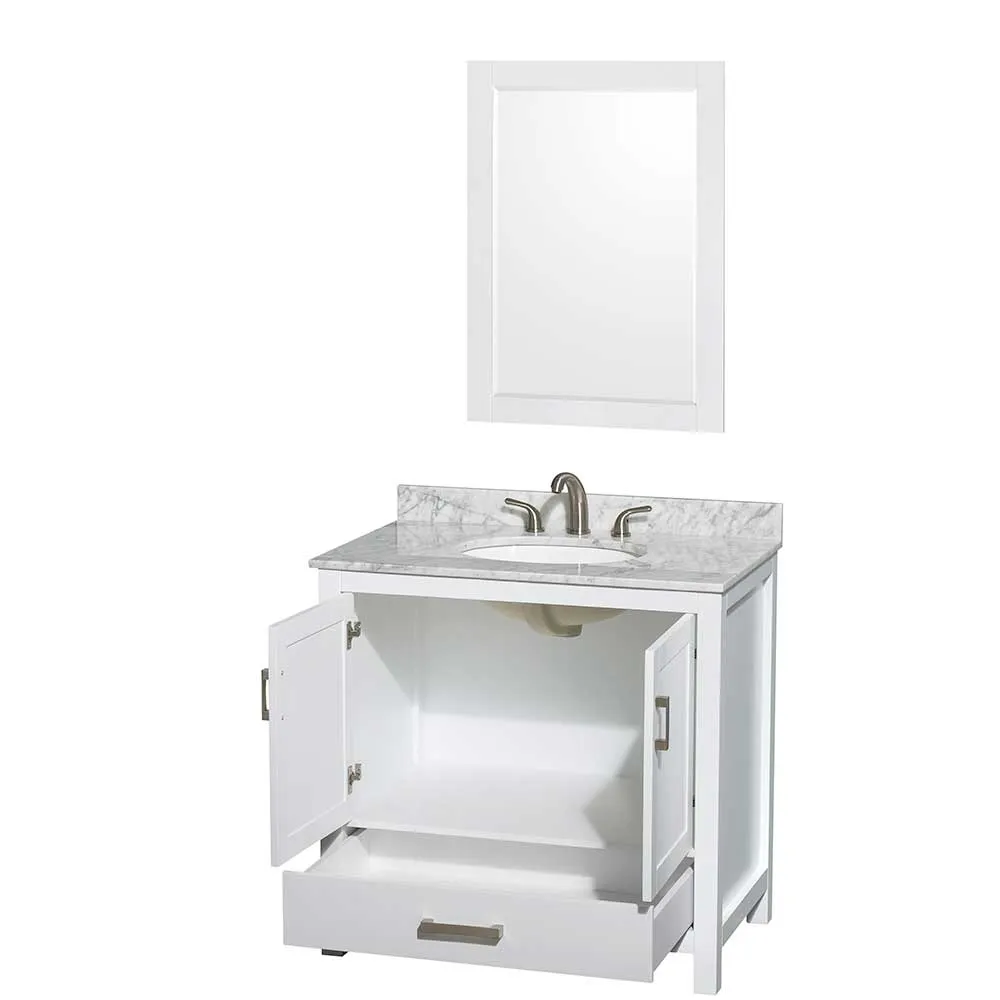 Sheffield 36 Inch Single Bathroom Vanity in White