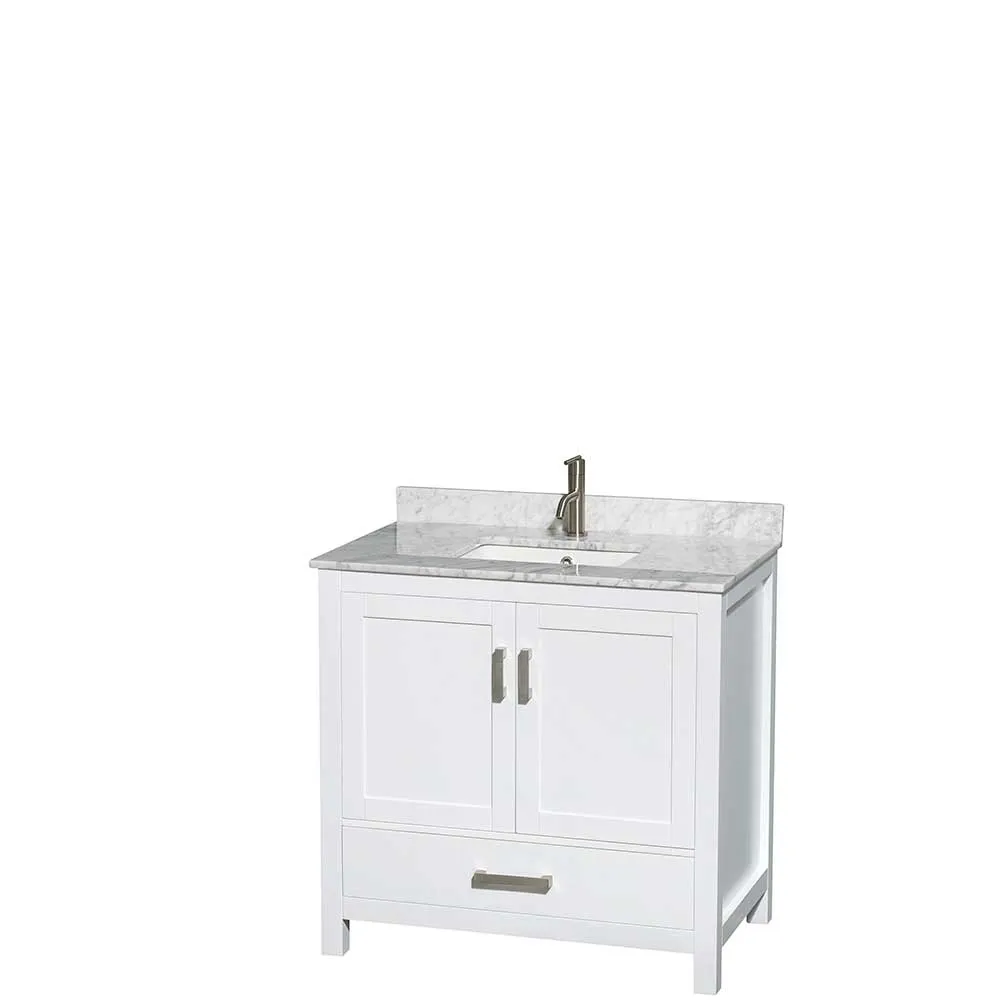 Sheffield 36 Inch Single Bathroom Vanity in White