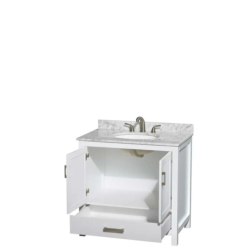 Sheffield 36 Inch Single Bathroom Vanity in White