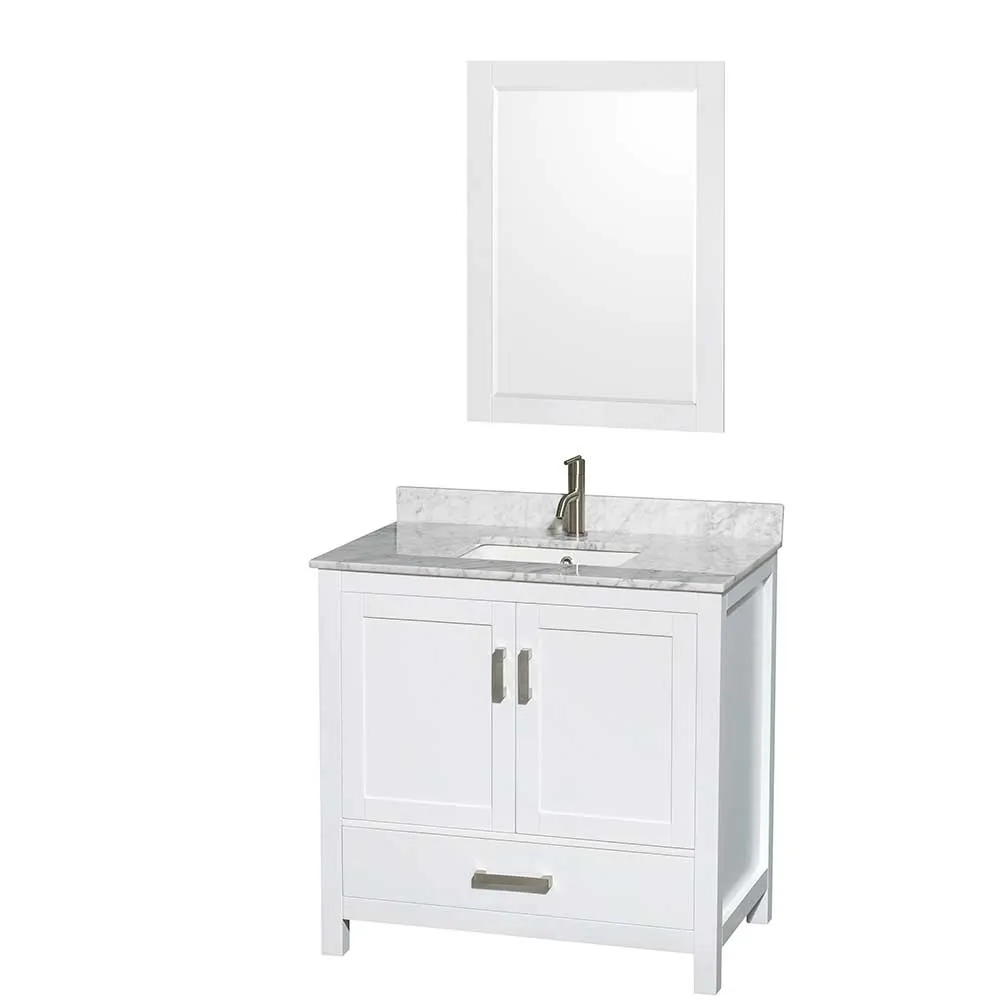 Sheffield 36 Inch Single Bathroom Vanity in White