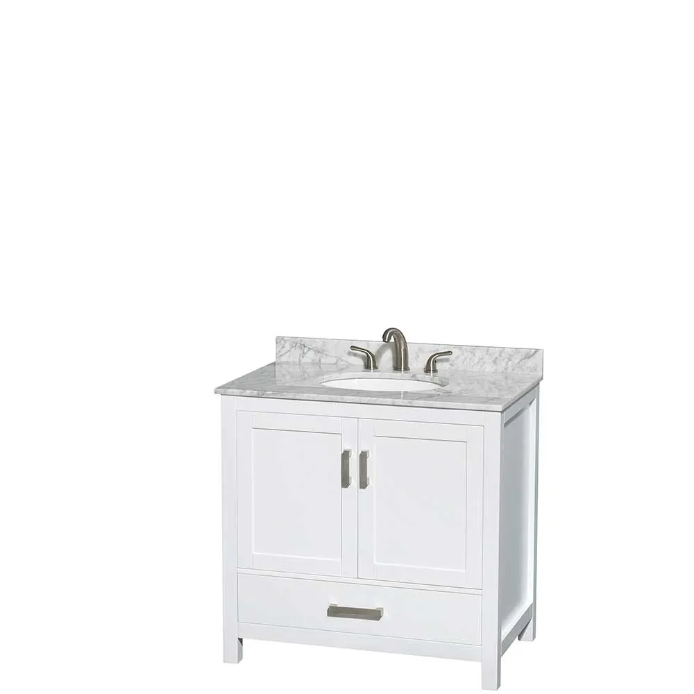 Sheffield 36 Inch Single Bathroom Vanity in White