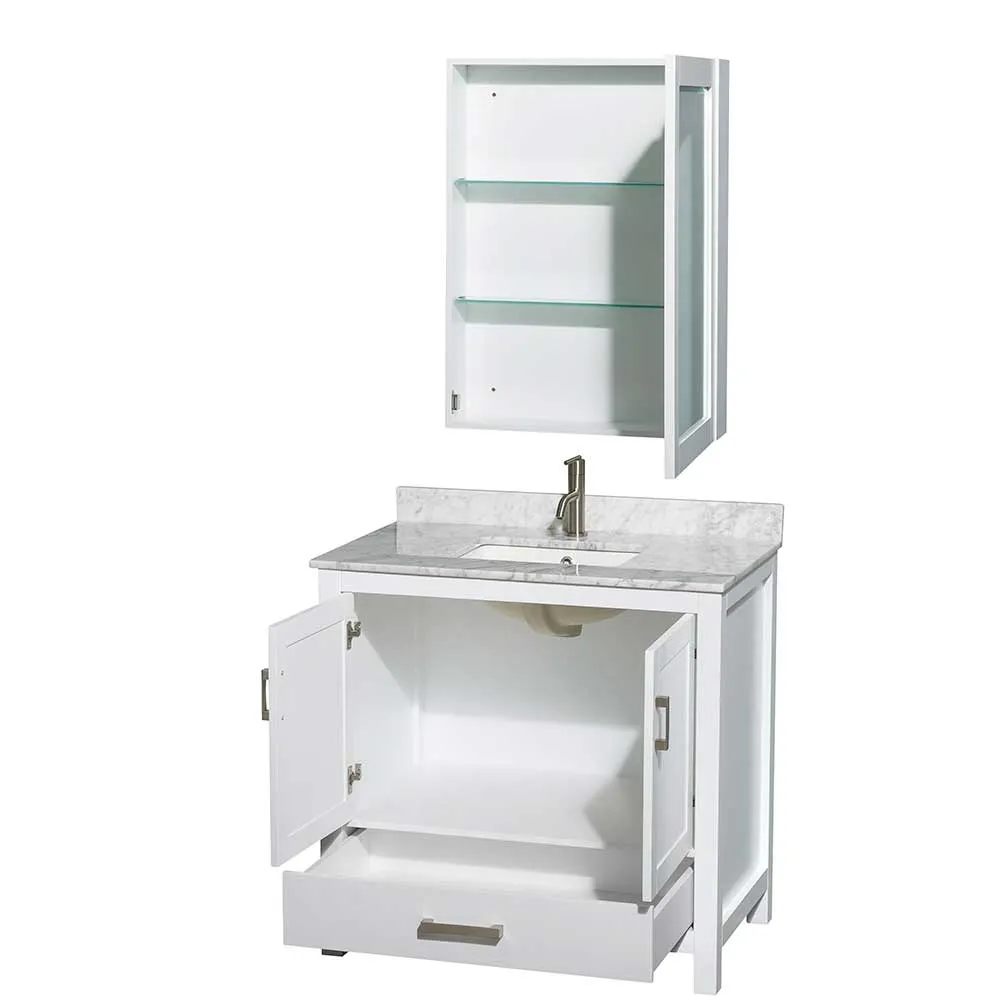 Sheffield 36 Inch Single Bathroom Vanity in White