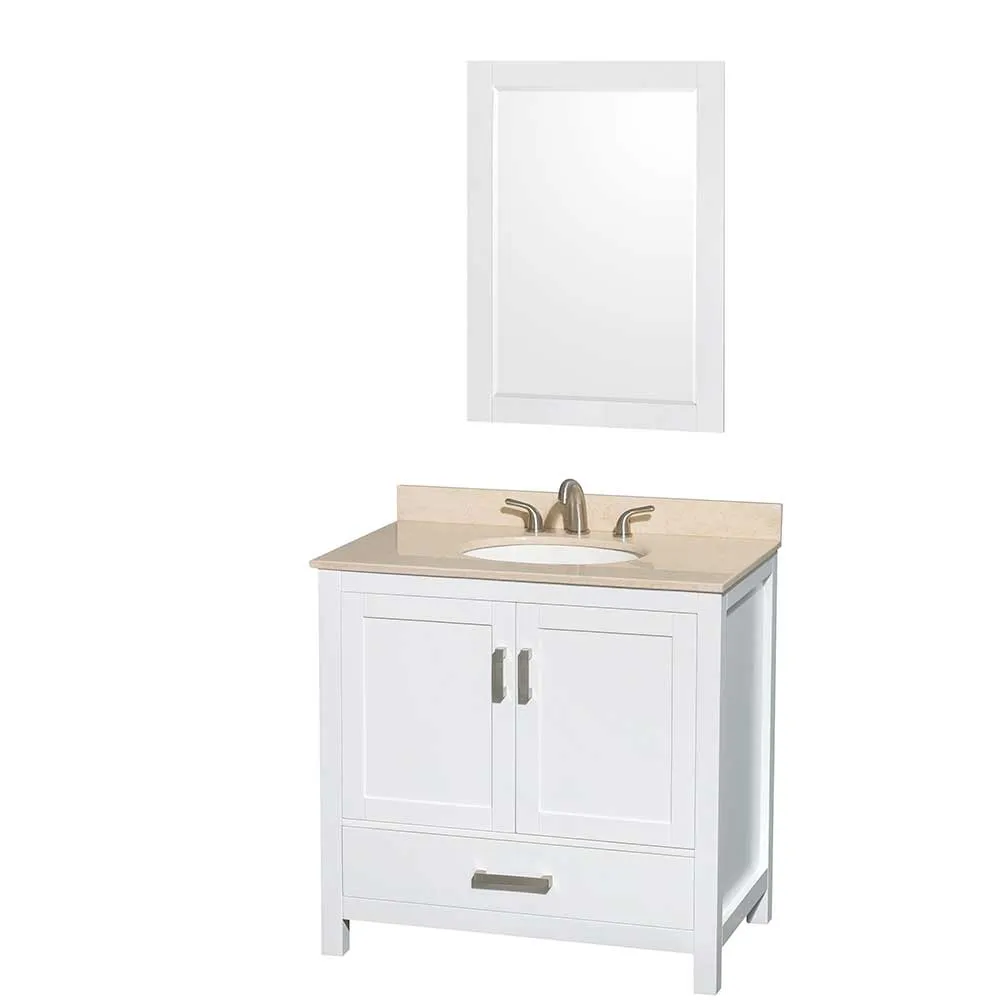 Sheffield 36 Inch Single Bathroom Vanity in White