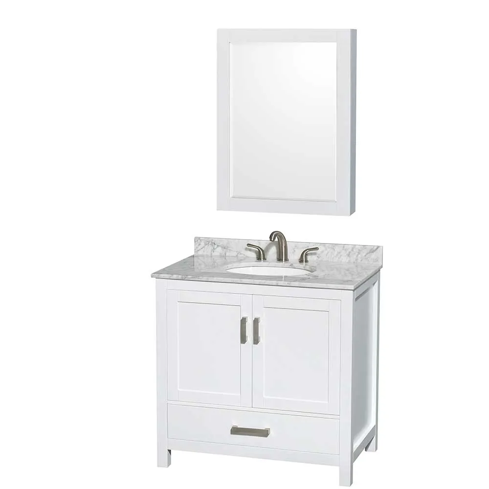 Sheffield 36 Inch Single Bathroom Vanity in White