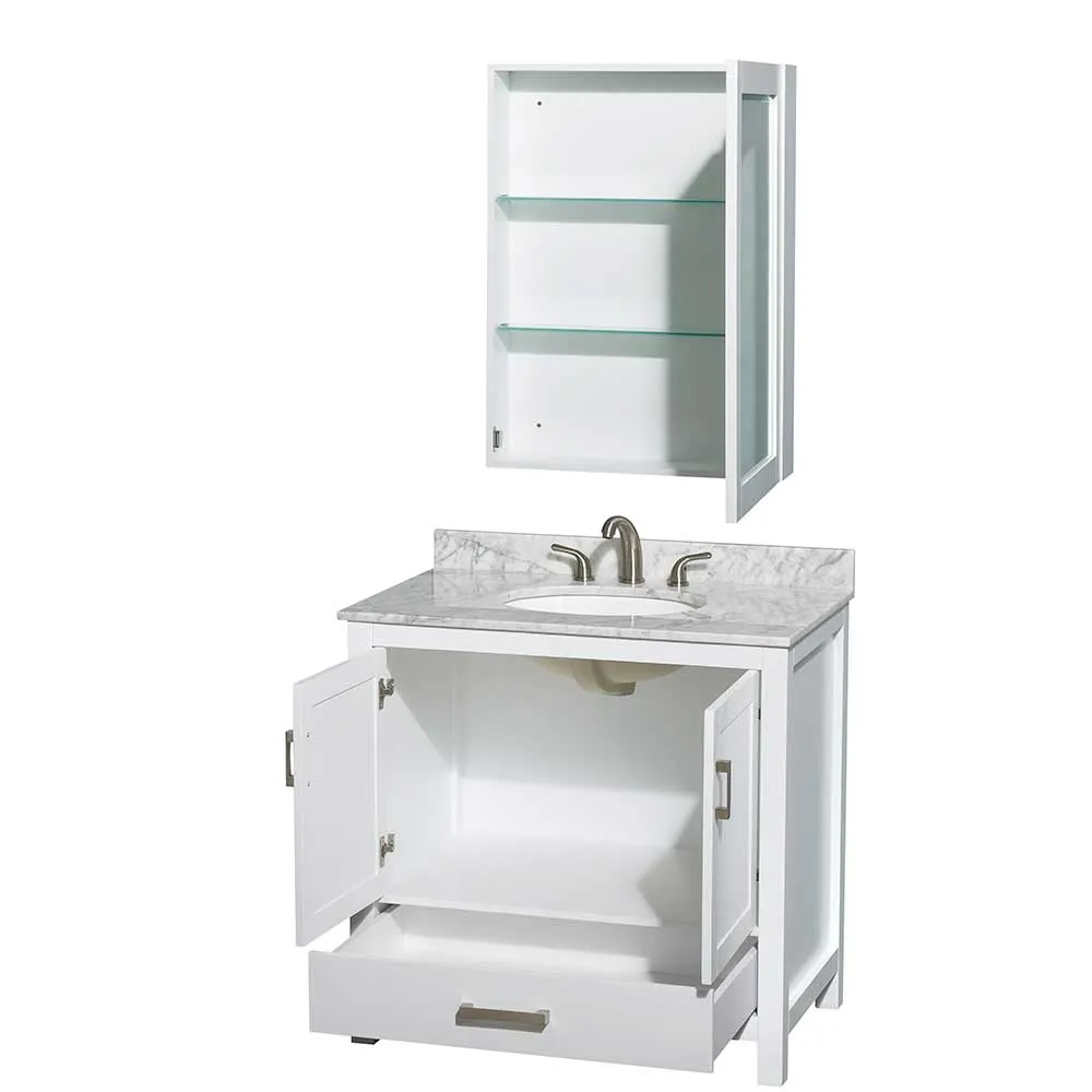 Sheffield 36 Inch Single Bathroom Vanity in White