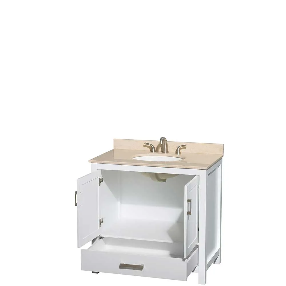 Sheffield 36 Inch Single Bathroom Vanity in White
