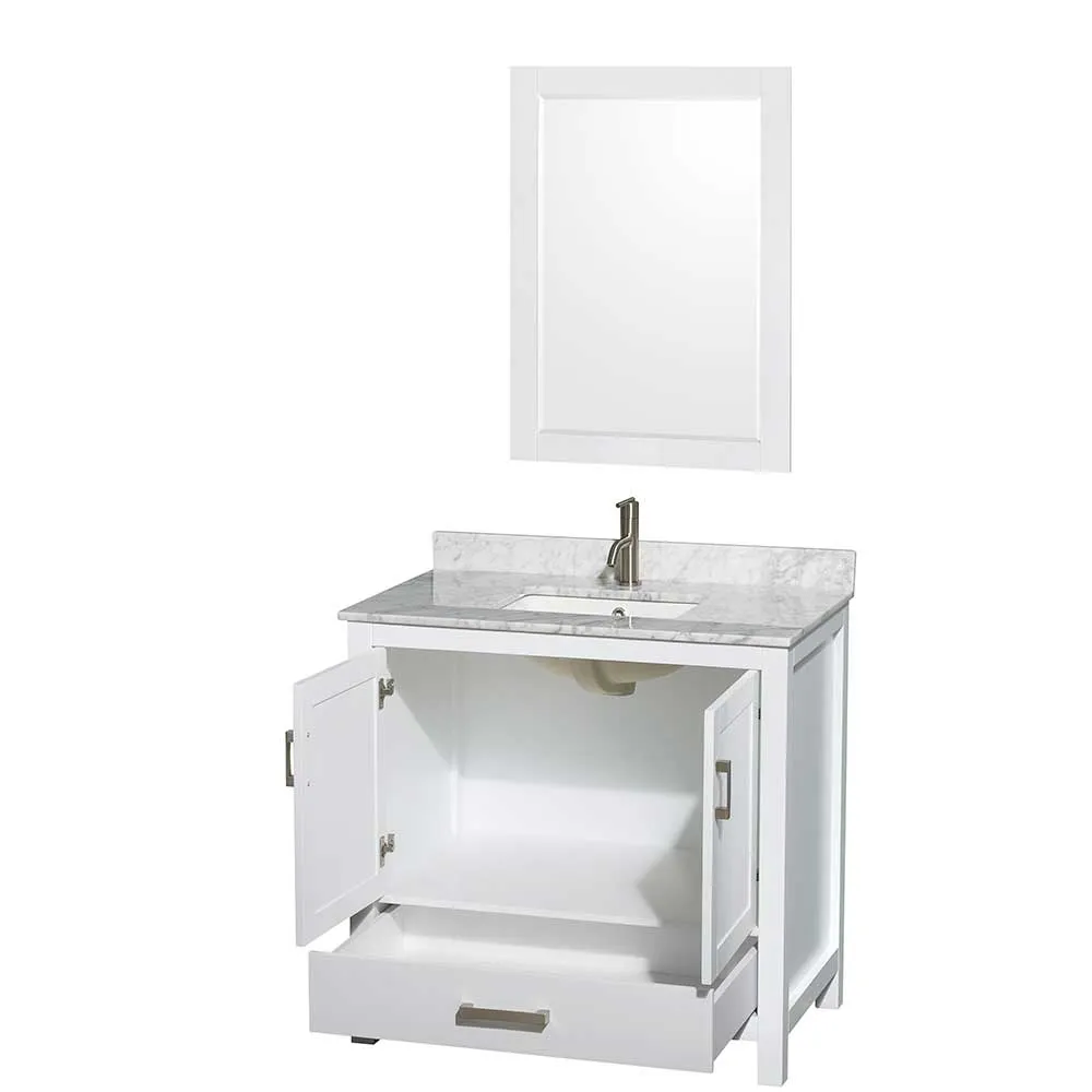 Sheffield 36 Inch Single Bathroom Vanity in White