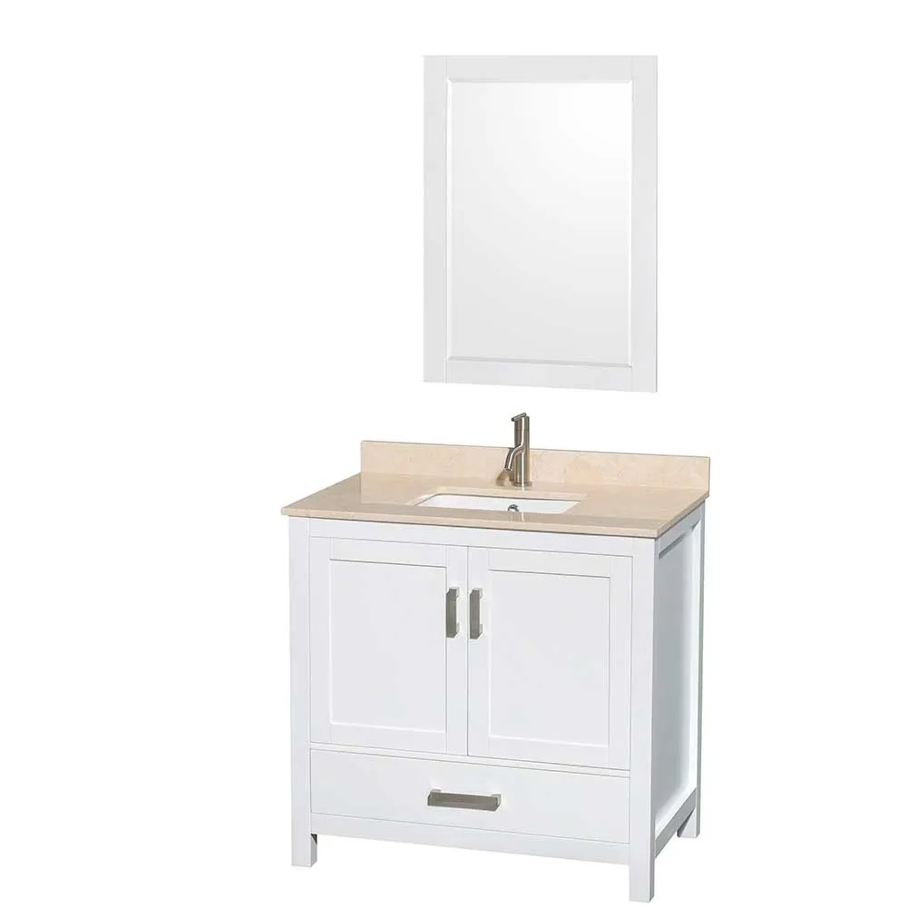 Sheffield 36 Inch Single Bathroom Vanity in White