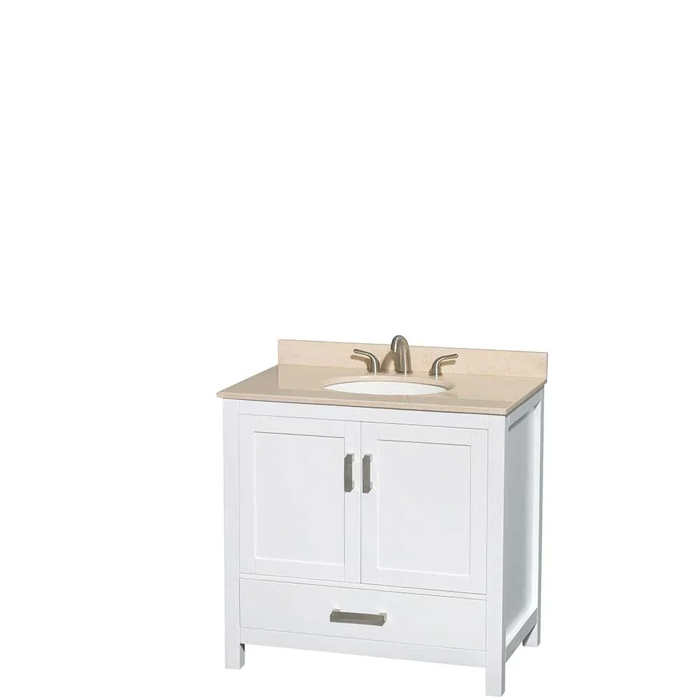 Sheffield 36 Inch Single Bathroom Vanity in White