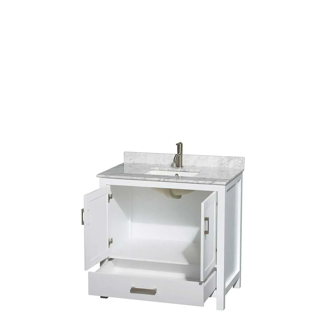 Sheffield 36 Inch Single Bathroom Vanity in White