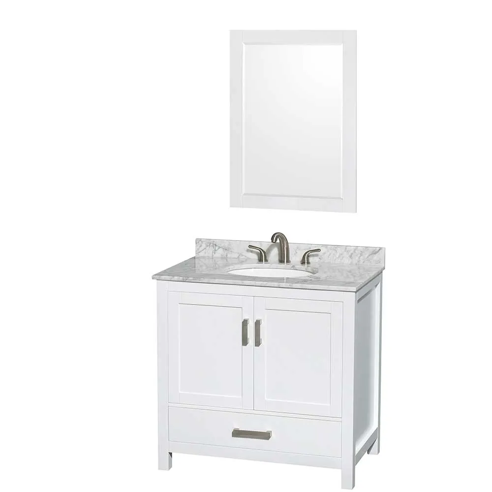 Sheffield 36 Inch Single Bathroom Vanity in White