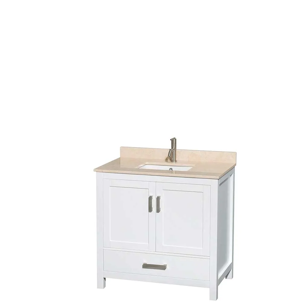 Sheffield 36 Inch Single Bathroom Vanity in White