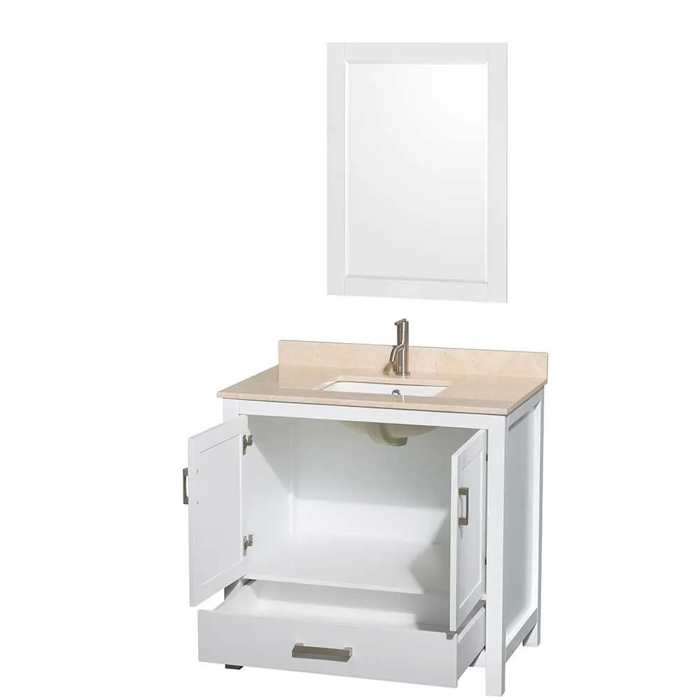 Sheffield 36 Inch Single Bathroom Vanity in White