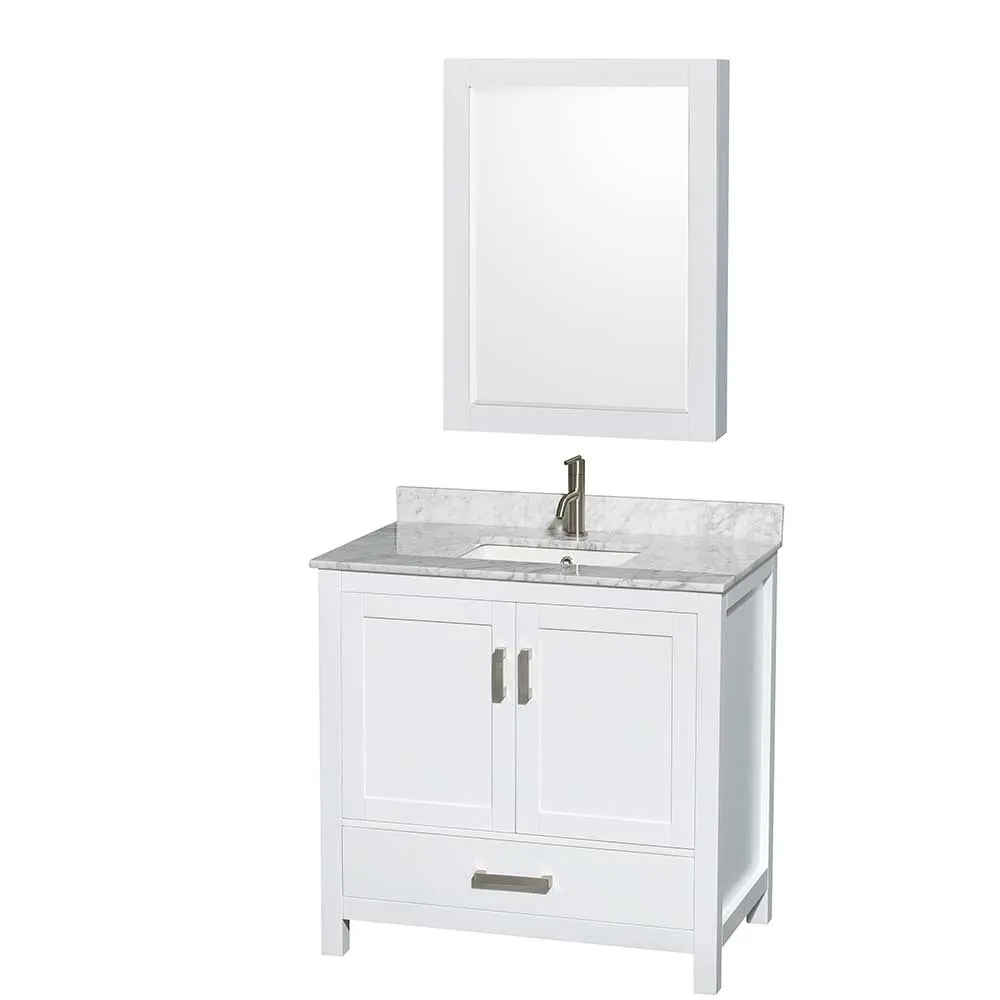 Sheffield 36 Inch Single Bathroom Vanity in White