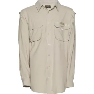 Shimano Vented Long Sleeve Mens Fishing Shirt Oatmeal