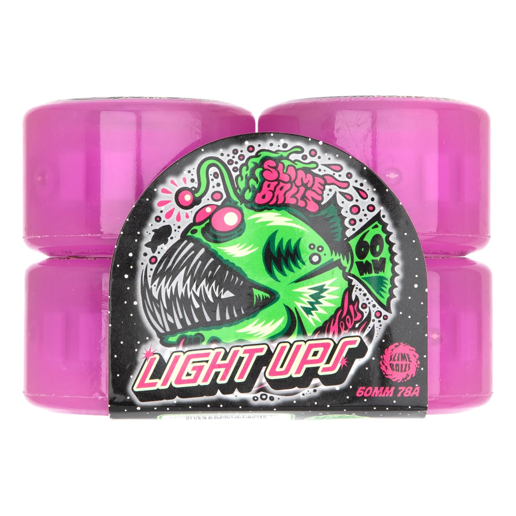SLIME BALLS ANGLER LIGHT UPS PURPLE 60mm 78a SKATEBOARD WHEELS