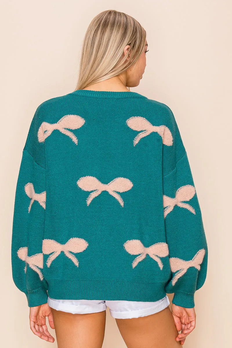 Soft Textured Ribbon Pattern Ballet Sweater Top