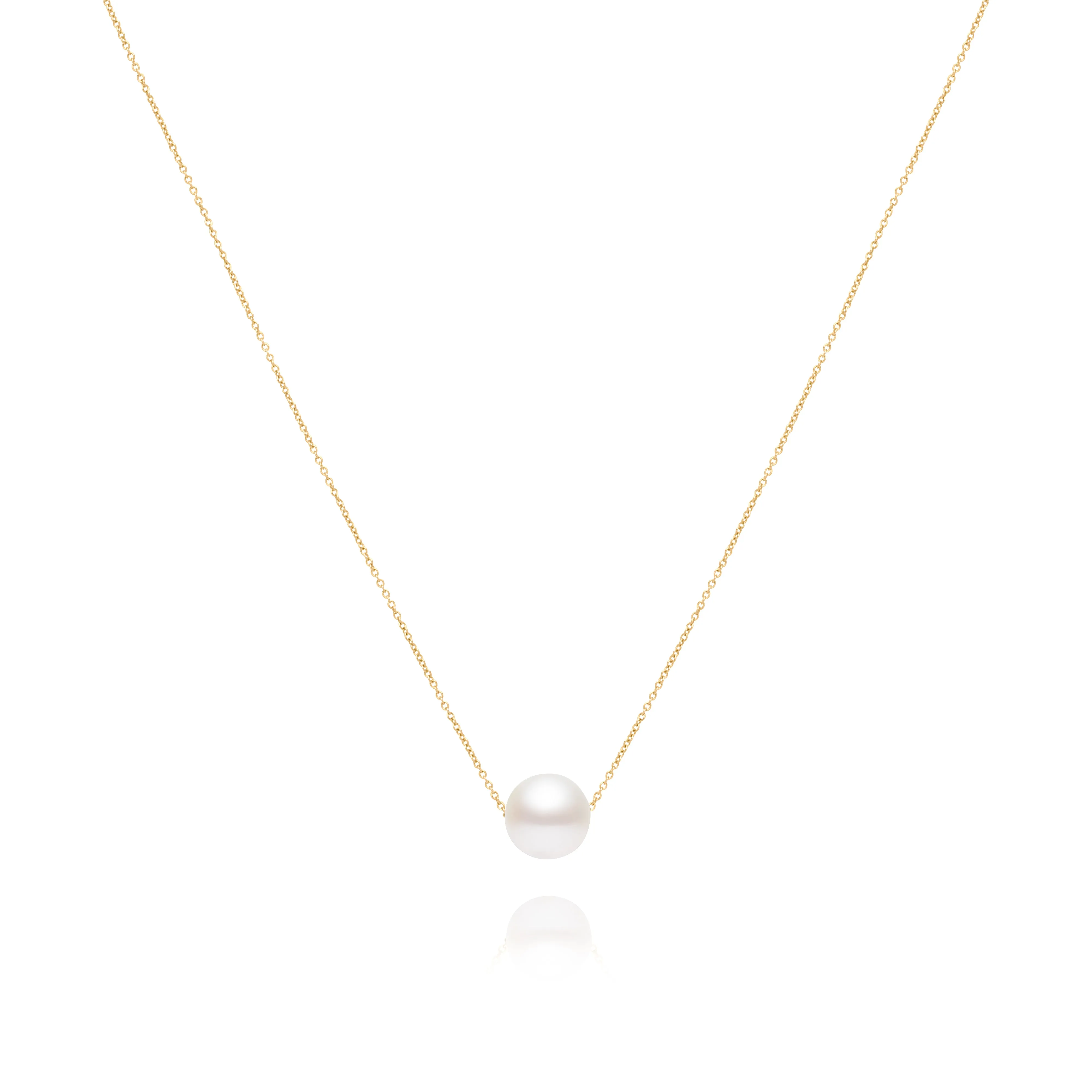 Solitaire White Pearl Necklace