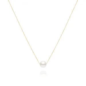 Solitaire White Pearl Necklace