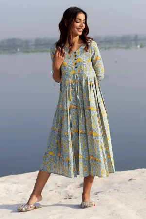 SootiSyahi 'Alluring Grey ' Cotton Dress