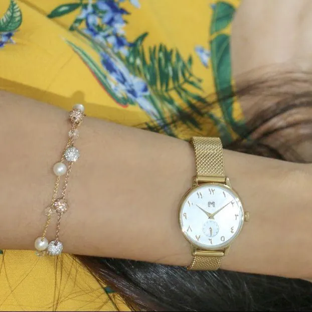 Sphere / Pearl Rose Gold Crystal