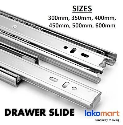 STAINLESS STEEL Ball Bearing Soft Closing Drawer Slide - Home Decor DIY  Full Extension - 24 Inch