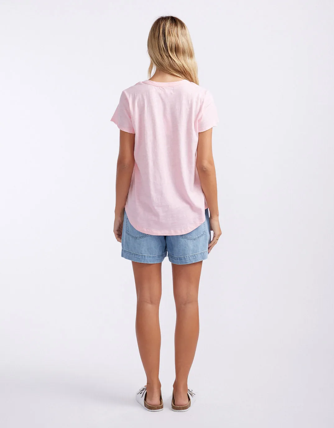 Summer Round Neck Tee - Coral Pink