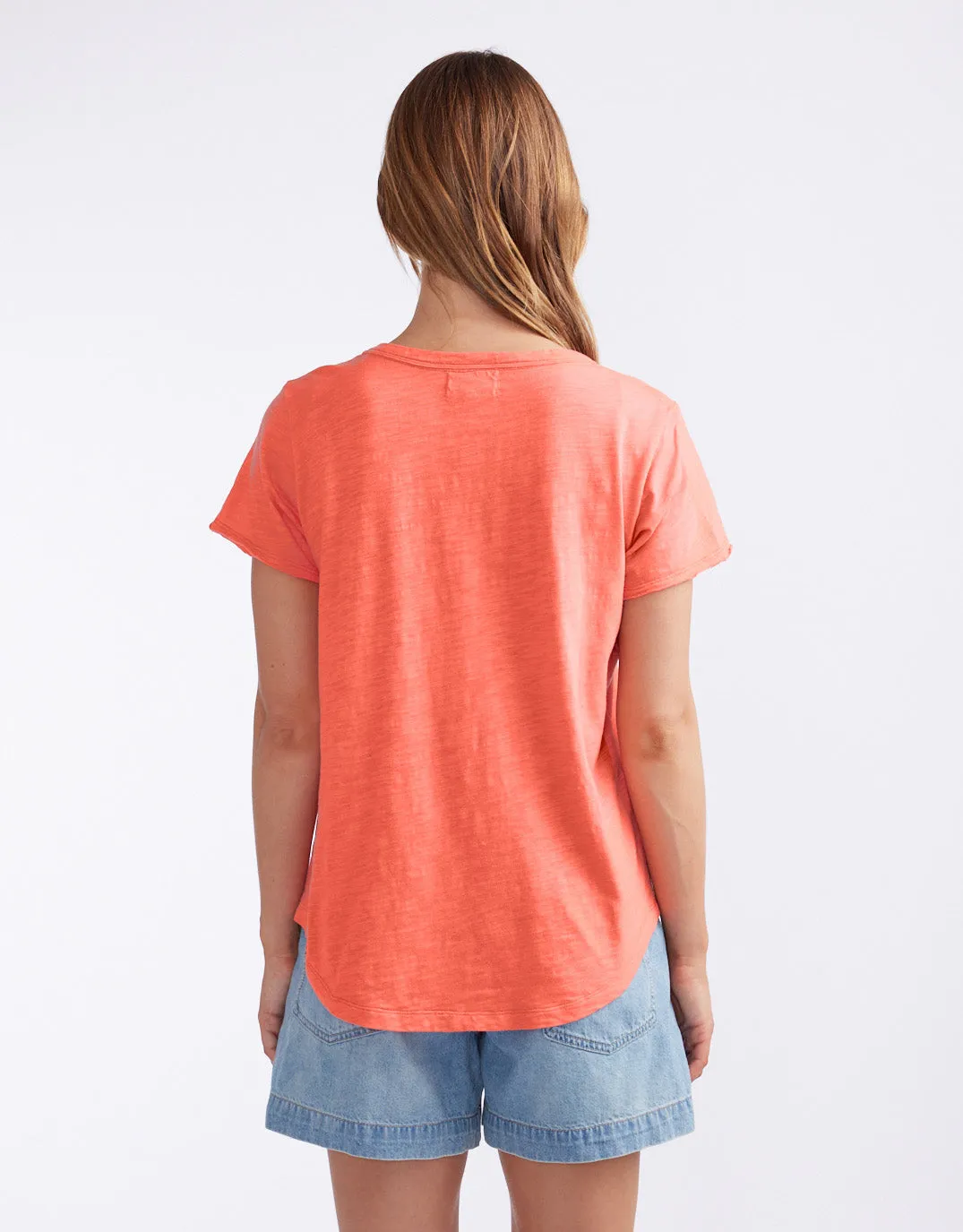 Summer Round Neck Tee - Sunset Melon
