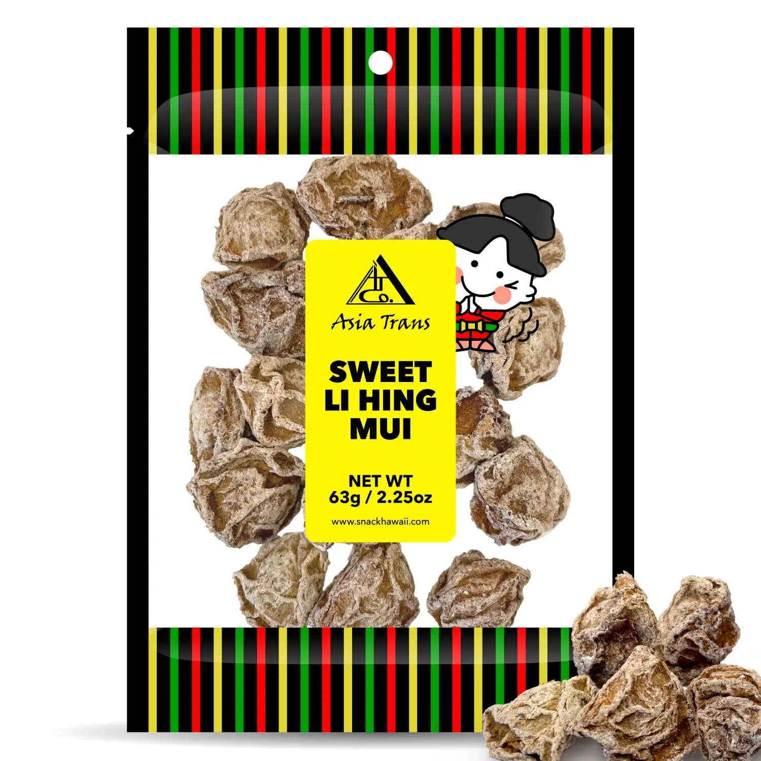 Sweet Seedless Li Hing Mui Crack Seed Plums | Hawaiian Favorite | Naturally Sweet Dried Asian Plum Candy | 1.25 Ounce