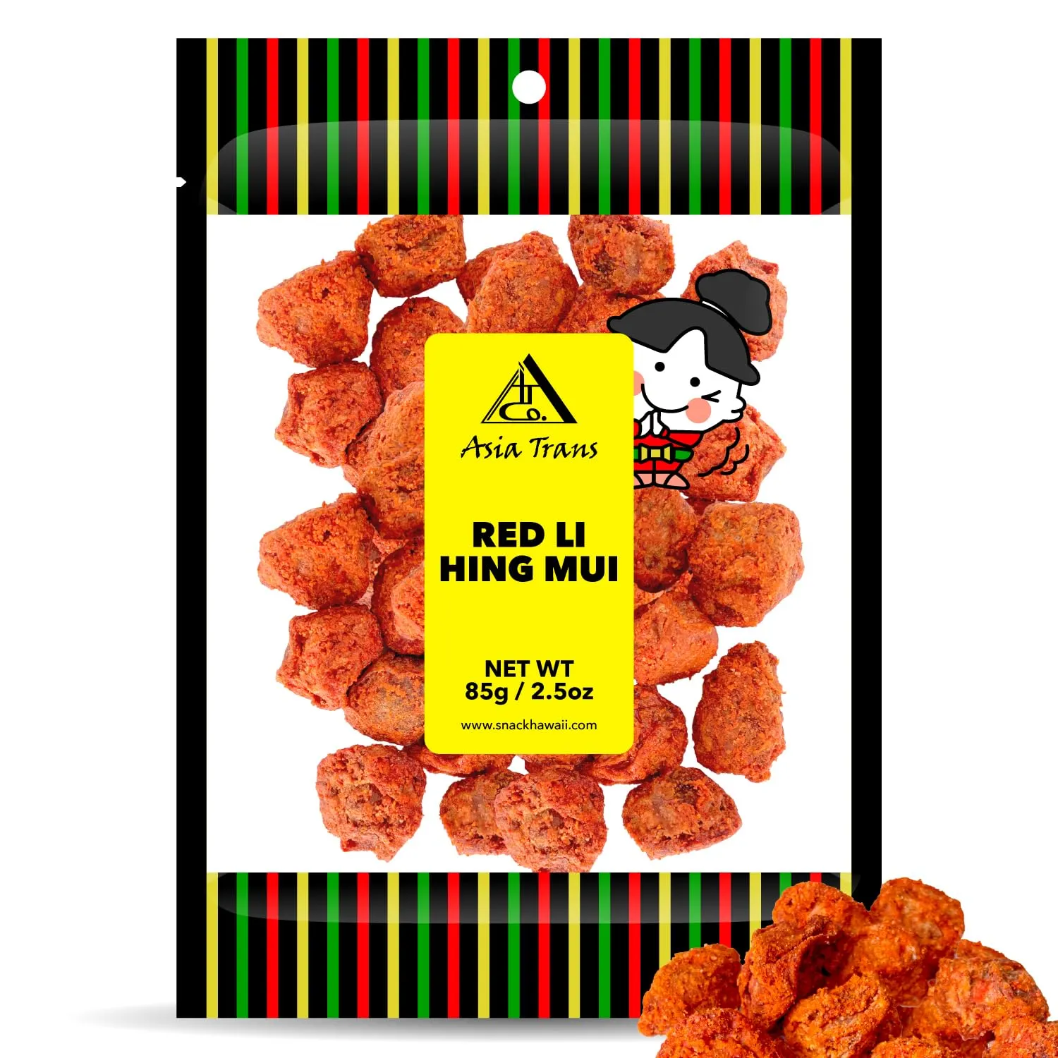 Sweet Seedless Li Hing Mui Crack Seed Plums | Hawaiian Favorite | Naturally Sweet Dried Asian Plum Candy | 1.25 Ounce