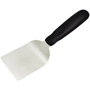Tablecraft  8.75 inch Stainless Steel Pizza Server with Black Handle Make it easy to serve fresh, hot pizza with this server. Great to have in the kitchen or on the tables for customers to serve themselves-PS225