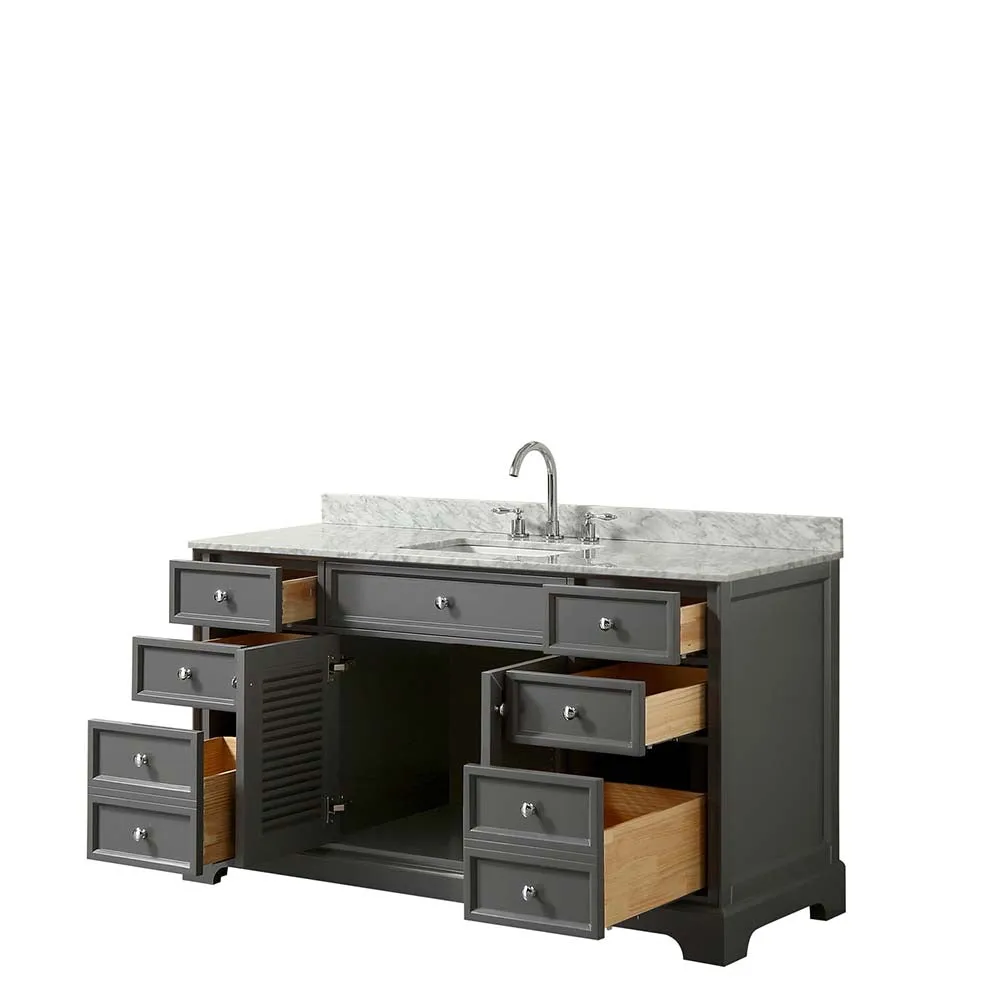 Tamara 60 Inch Single Bathroom Vanity in Dark Gray
