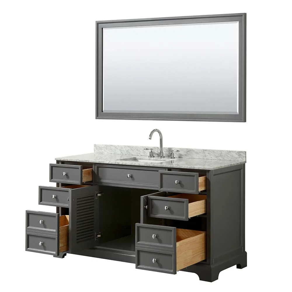 Tamara 60 Inch Single Bathroom Vanity in Dark Gray