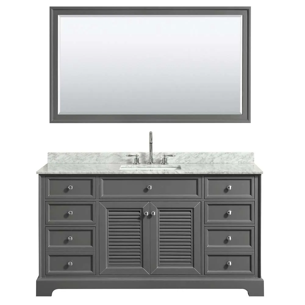 Tamara 60 Inch Single Bathroom Vanity in Dark Gray