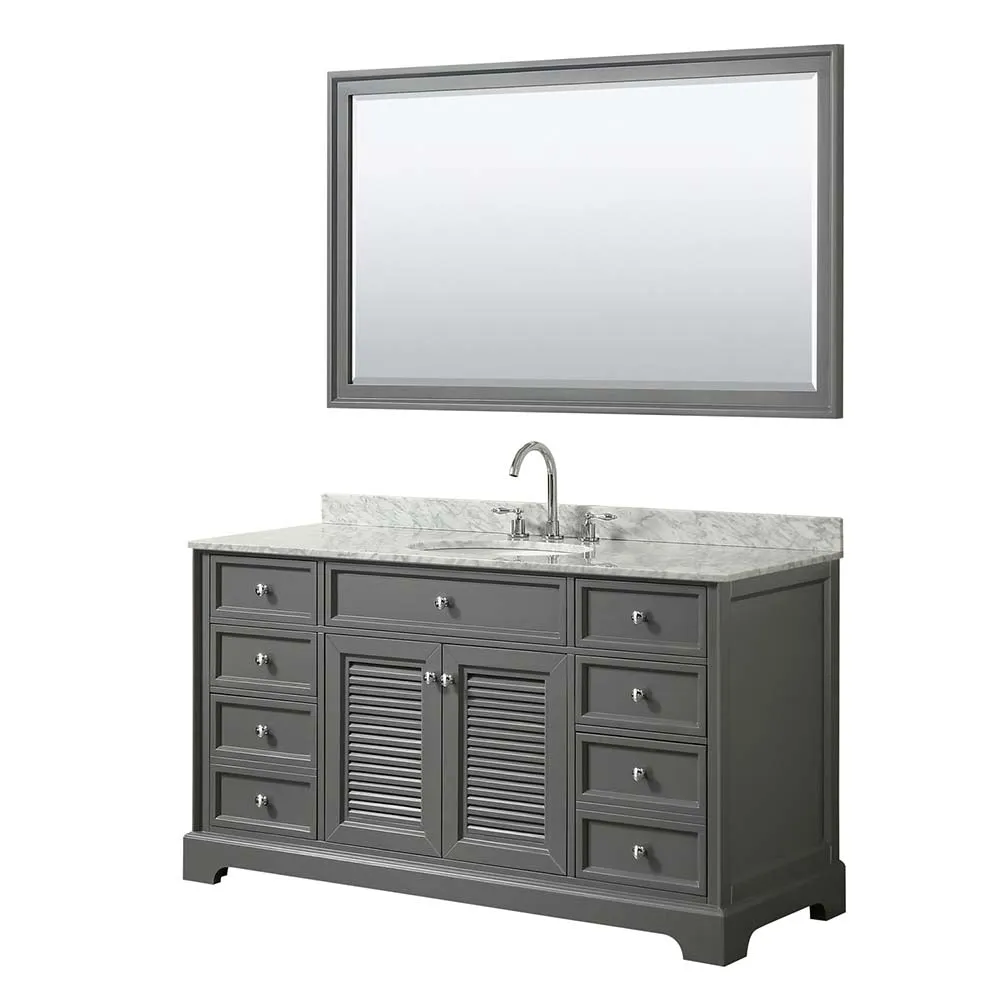 Tamara 60 Inch Single Bathroom Vanity in Dark Gray