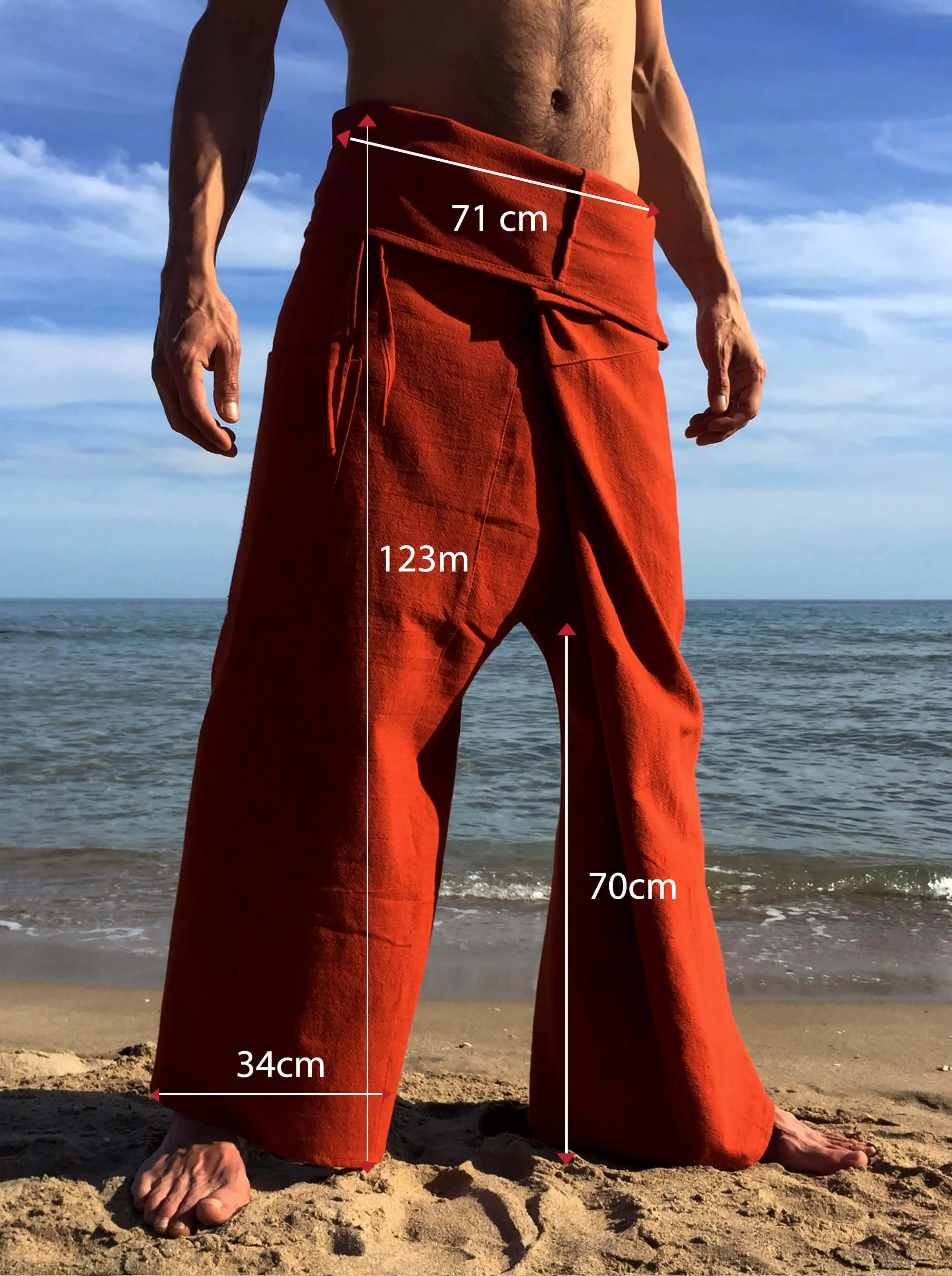 Thai Fisherman Pants Cotton Orange
