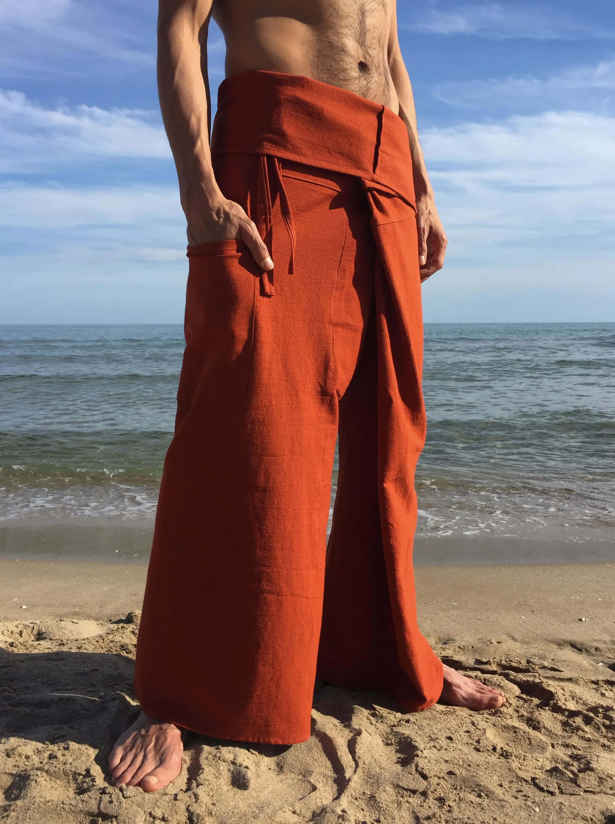 Thai Fisherman Pants Cotton Orange
